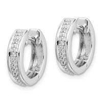 Thumbnail for 14k White Gold Diamond Complete Hinged Hoop Earrings