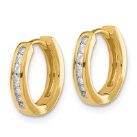 Thumbnail for 14k Diamond Hinged Hoop Earrings