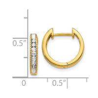Thumbnail for 14k Diamond Hinged Hoop Earrings