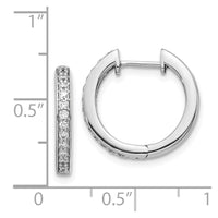 Thumbnail for 14k White Gold Diamond Complete Hinged Hoop Earrings