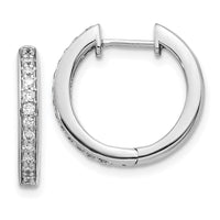 Thumbnail for 14k White Gold Diamond Complete Hinged Hoop Earrings