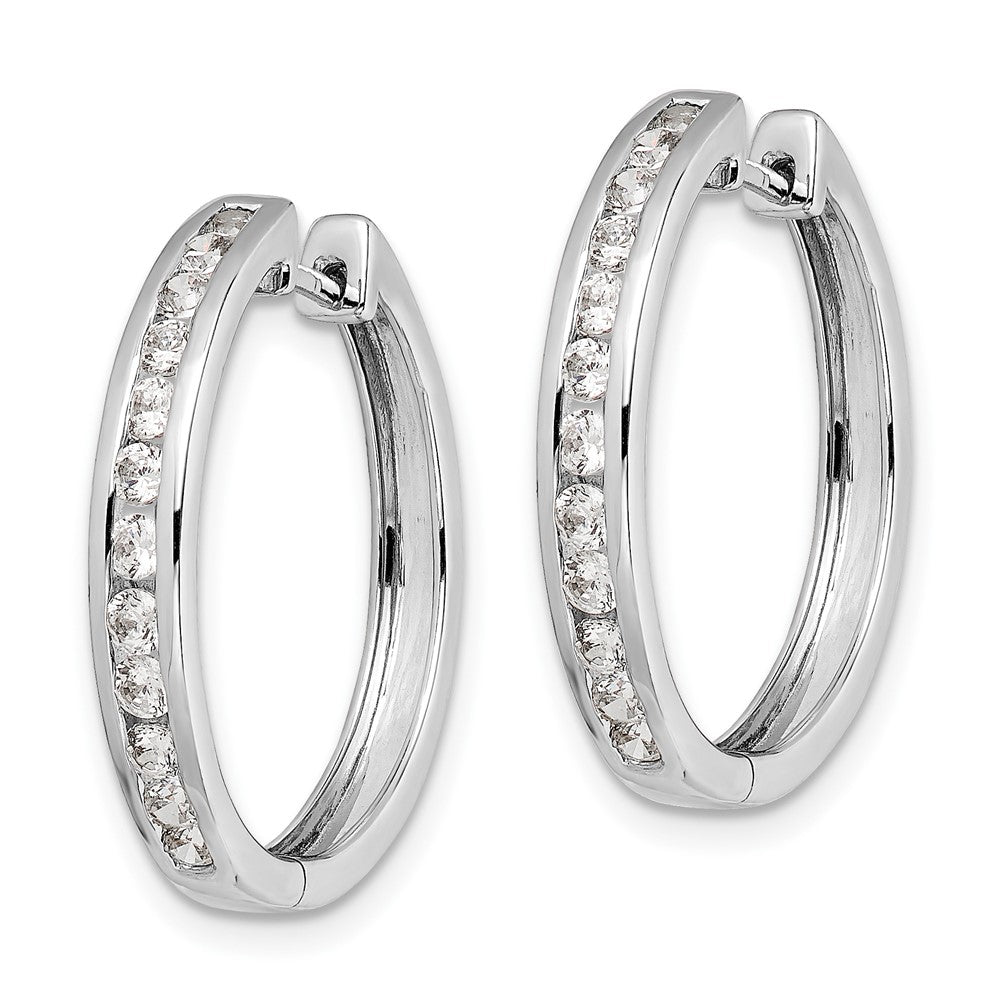 14k Diamond Hinged Hoop Earrings