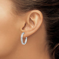 Thumbnail for 14k Diamond Hinged Hoop Earrings
