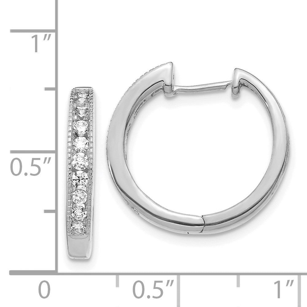 14k Diamond Hinged Hoop Earrings