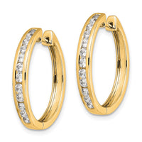 Thumbnail for 14k Diamond Hinged Hoop Earrings