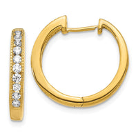 Thumbnail for 14k Diamond Hinged Hoop Earrings
