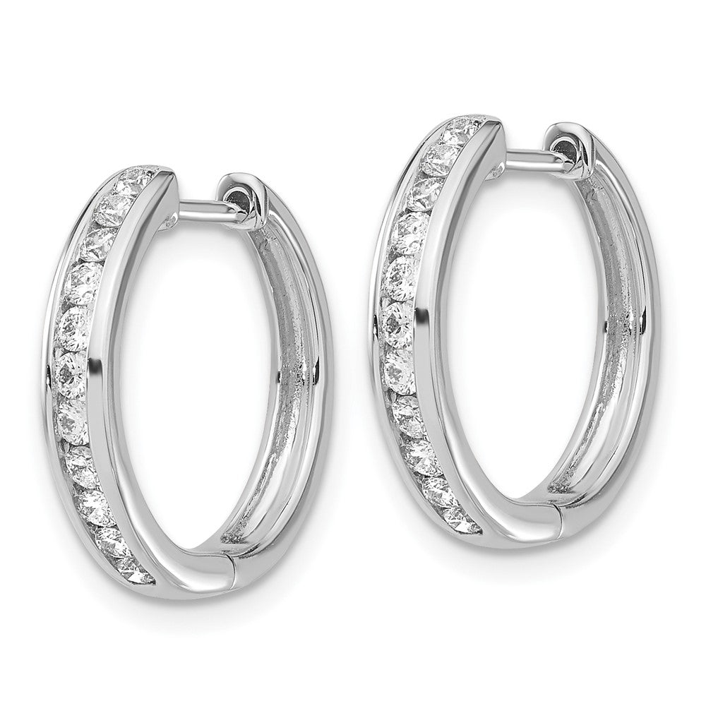 14k Diamond Hinged Hoop Earrings