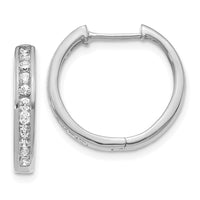 Thumbnail for 14k Diamond Hinged Hoop Earrings