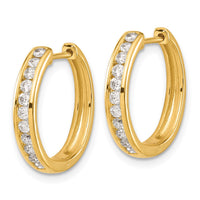 Thumbnail for 14k Diamond Hinged Hoop Earrings
