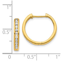 Thumbnail for 14k Diamond Hinged Hoop Earrings