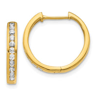 Thumbnail for 14k Diamond Hinged Hoop Earrings