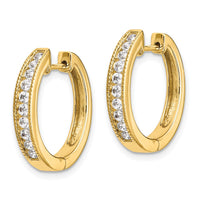 Thumbnail for 14k Diamond Hinged Hoop Earrings