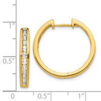 Thumbnail for 14k Diamond Hinged Hoop Earrings
