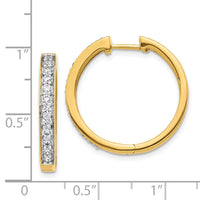 Thumbnail for 14k Diamond Hinged Hoop Earrings