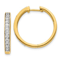 Thumbnail for 14k Diamond Hinged Hoop Earrings