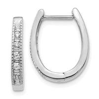 Thumbnail for 14k Diamond Oval Hinged Hoop Earrings