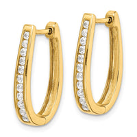 Thumbnail for 14k Diamond Oval Hinged Hoop Earrings