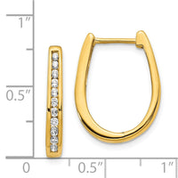 Thumbnail for 14k Diamond Oval Hinged Hoop Earrings
