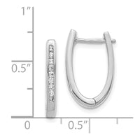 Thumbnail for 14k Diamond Oval Hinged Hoop Earrings