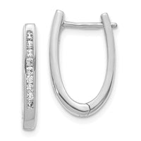 Thumbnail for 14k Diamond Oval Hinged Hoop Earrings