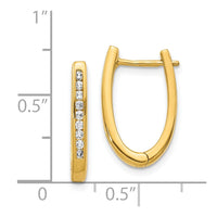 Thumbnail for 14k Diamond Oval Hinged Hoop Earrings