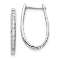 Thumbnail for 14k Diamond Oval Hinged Hoop Earrings