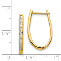 Thumbnail for 14k Diamond Oval Hinged Hoop Earrings