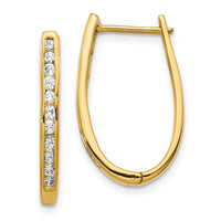 Thumbnail for 14k Diamond Oval Hinged Hoop Earrings