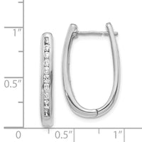 Thumbnail for 14k Diamond Oval Hinged Hoop Earrings