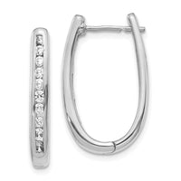 Thumbnail for 14k Diamond Oval Hinged Hoop Earrings