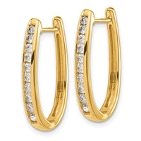 Thumbnail for 14k Diamond Oval Hinged Hoop Earrings