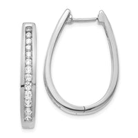 Thumbnail for 14k Diamond Oval Hinged Hoop Earrings