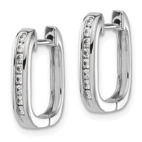 Thumbnail for 14k White Gold Diamond Complete Hinged Hoop Earrings