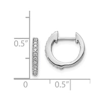 Thumbnail for 14k White Gold Diamond Hinged Hoop Earrings