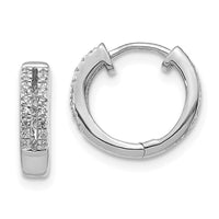Thumbnail for 14k Diamond Hinged Round Hoop Earrings