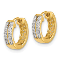 Thumbnail for 14k Diamond Hinged Round Hoop Earrings