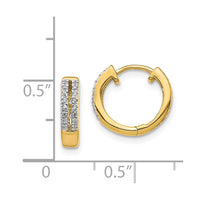Thumbnail for 14k Diamond Hinged Round Hoop Earrings