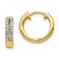 Thumbnail for 14k Diamond Hinged Round Hoop Earrings