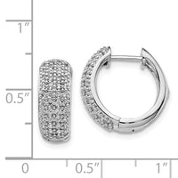 Thumbnail for 14k White Gold Diamond Hinged Hoop Earrings