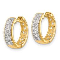 Thumbnail for 14k Diamond Hinged Hoop Earrings