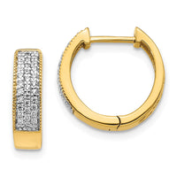 Thumbnail for 14k Diamond Hinged Hoop Earrings