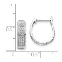 Thumbnail for 14k White Gold Diamond Hinged Oval Hoop Earrings