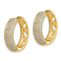 Thumbnail for 14k Diamond Hinged Hoop Earrings