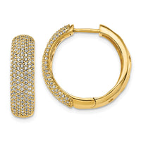 Thumbnail for 14k Diamond Hinged Hoop Earrings