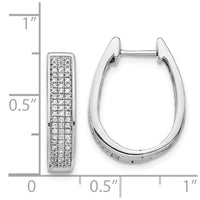 Thumbnail for 14k White Gold Diamond Large Hinged Oval Hoop Earrings