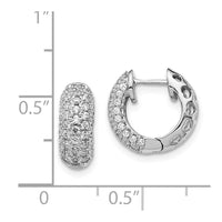 Thumbnail for 14k White Gold Diamond Hinged Hoop Earrings