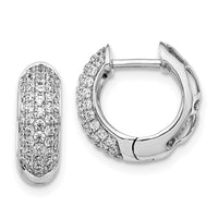 Thumbnail for 14k White Gold Diamond Hinged Hoop Earrings