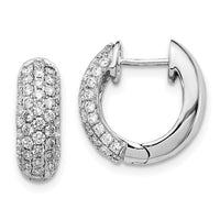 Thumbnail for 14k White Gold Diamond Hinged Hoop Earrings