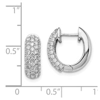 Thumbnail for 14k White Gold Diamond Hinged Hoop Earrings