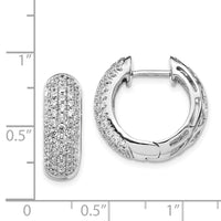 Thumbnail for 14k White Gold Diamond Hinged Hoop Earrings